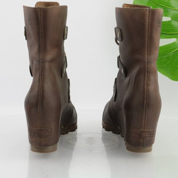 Sorel Womens Joan Of Arctic Boots Size 10 Waterproof Brown Wedge Heel Lace Up - Picture 5 of 15